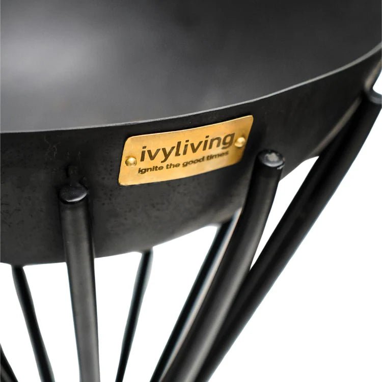 Dakota Large Garden Fire Pit/Bowl Black Metal - Frost Resistant UV Stable Quality Home Decor Garden & Outdoor Living and Gifts