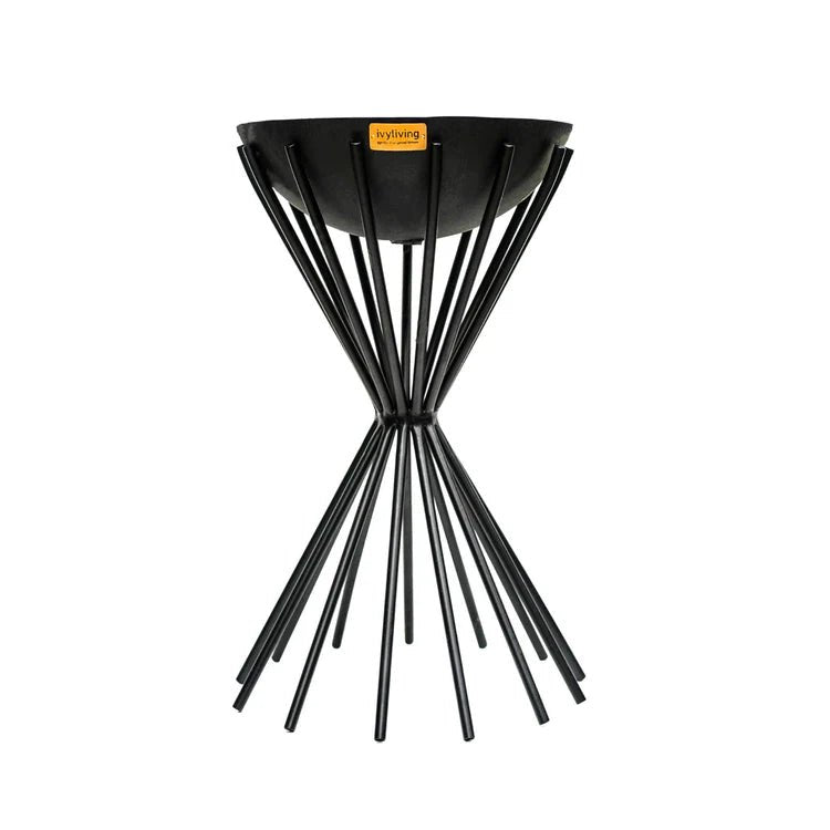 Dakota Large Garden Fire Pit/Bowl Black Metal - Frost Resistant UV Stable Quality Home Decor Garden & Outdoor Living and Gifts