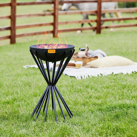 Dakota Large Garden Fire Pit/Bowl Black Metal - Frost Resistant UV Stable Quality Home Decor Garden & Outdoor Living and Gifts
