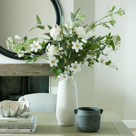 Darcy Ople Large Tall Ceramic Vase - Stone Ceramic Vases UK Luxury Home Decor Garden & Outdoor And Gifts