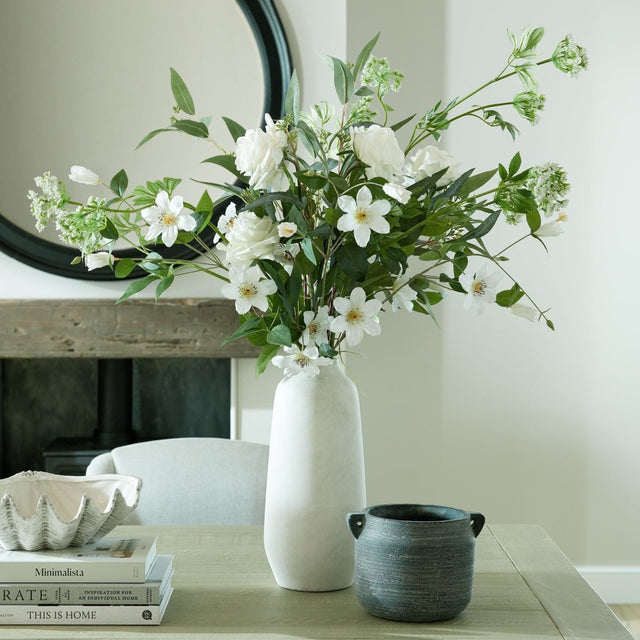 Darcy Ople Large Tall Ceramic Vase - Stone Ceramic Vases UK Luxury Home Decor Garden & Outdoor And Gifts