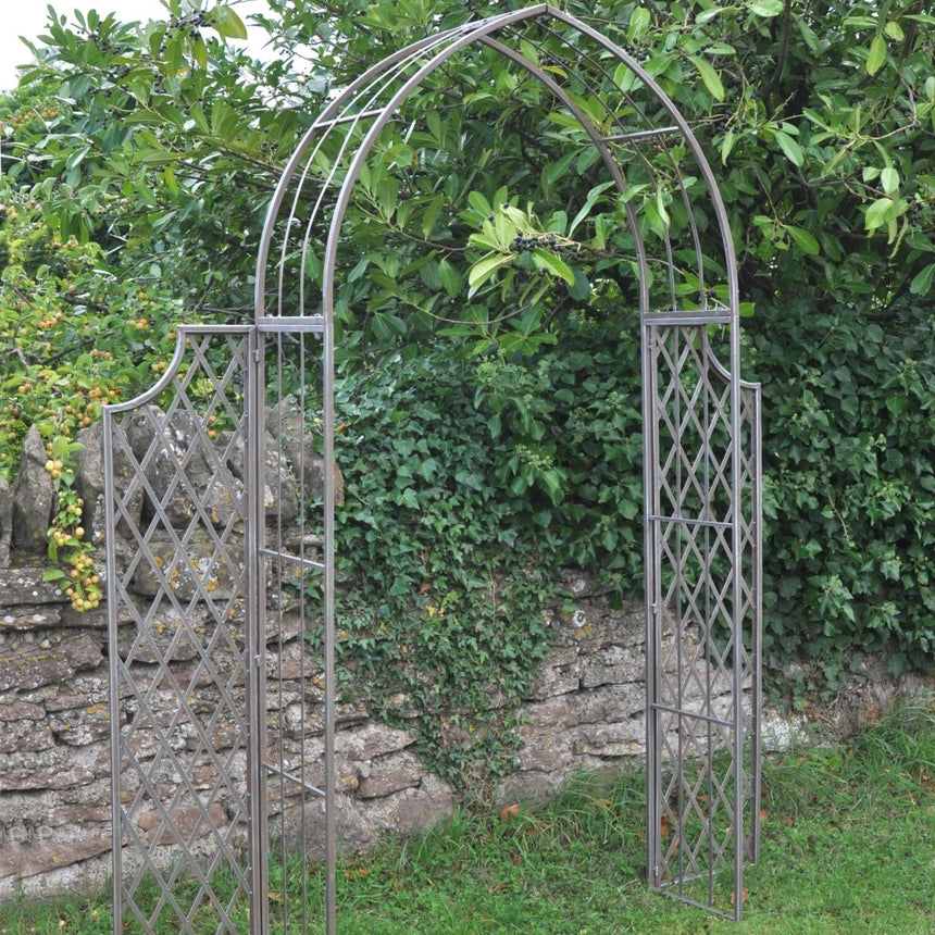 Decorative Garden Arch - Antique Green Rust - Gothic Style, With Side Panels Quality Home Decor Garden & Outdoor Living and Gifts