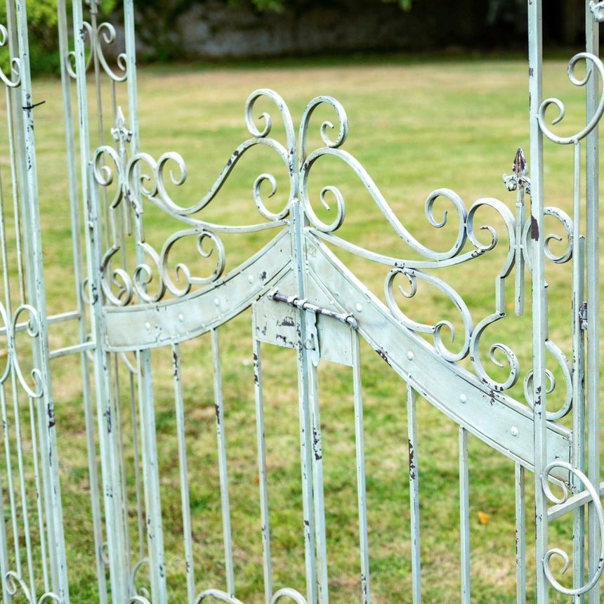 Decorative Garden Arch With Gates - Antique Green Quality Home Decor Garden & Outdoor Living and Gifts