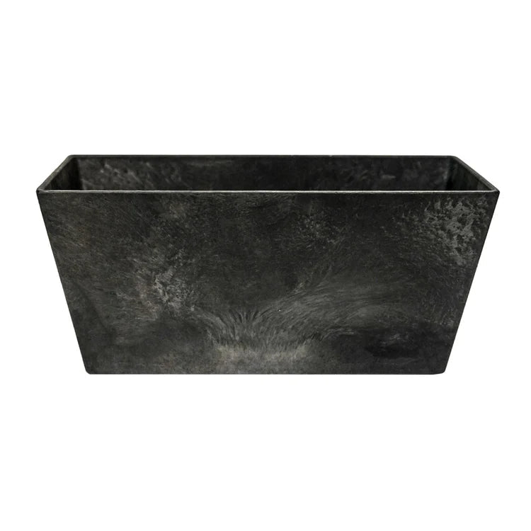 Ella Small Outdoor Balcony Trough Planter Black Stone Finish - Built - in Drainage Quality Home Decor Garden & Outdoor Living and Gifts