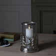 Enchanting Silver Forest Tableau Hurricane Lantern 28cm Tall Luxury Home Decor Garden & Outdoor And Gifts