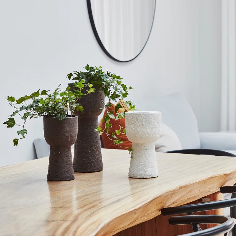 Extra Tall Indoor Mocha Brown Modern Tower Planter Luxury Home Decor Garden & Outdoor And Gifts