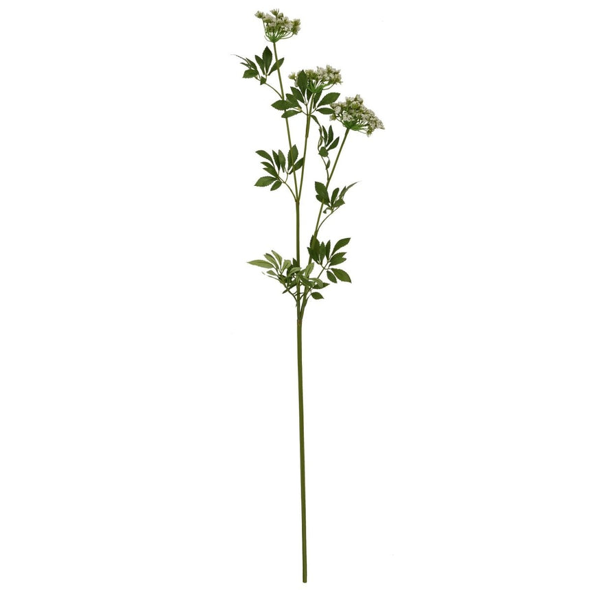 Faux White Cow Parsley Ammi - Realistic Artificial Flower Single Stem Luxury Home Decor Garden & Outdoor And Gifts