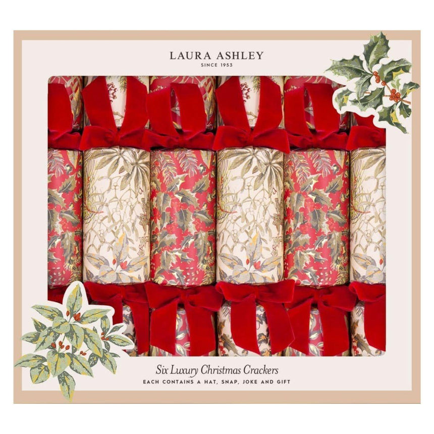 Festive Botanical Red Eco Christmas Crackers – FSC Mix 13in Set of 6 | Decor Sanctuary Quality Home Decor Garden & Outdoor Living and Gifts