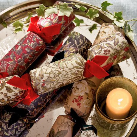Festive Botanical Red Eco Christmas Crackers – FSC Mix 13in Set of 6 | Decor Sanctuary Quality Home Decor Garden & Outdoor Living and Gifts