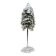 Forest Collection - Snow Clad Cedar Tree Decoration Ornament on Wood Block Stand - Small 30cm Tall Luxury Home Decor Garden & Outdoor And Gifts