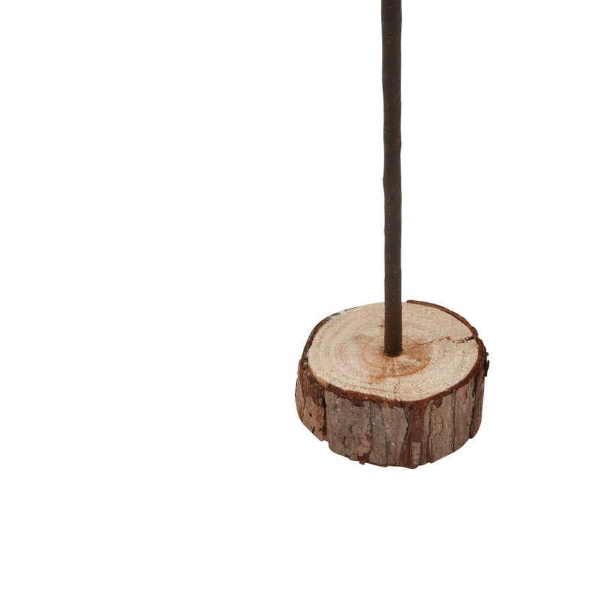 Forest Collection - Snow Covered Single Spindle Tree In Wood Log - Decoration Ornament - Large 35cm Tall Luxury Home Decor Garden & Outdoor And Gifts