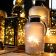 Frosted Glass Lantern with Rope Detail and Interior LED - Candle Lanterns UK Luxury Home Decor Garden & Outdoor And Gifts