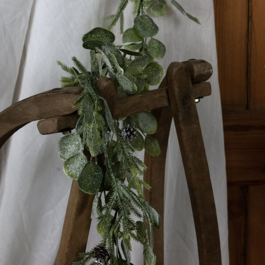 Frosted Pine And Eucalyptus Garland Luxury Home Decor Garden & Outdoor And Gifts