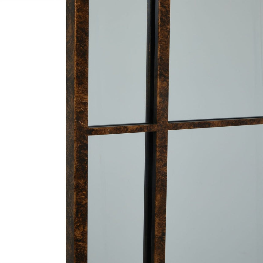 Full Length Freestanding Rust Effect Large Arched Window Mirror 200cm Tall - Freestanding Mirrors UK Luxury Home Decor Garden & Outdoor And Gifts