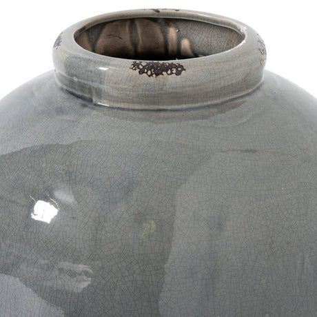 Garda Distressed Grey Glazed Tall Juniper Vase - Glazed Ceramic Vases UK Luxury Home Decor Garden & Outdoor And Gifts