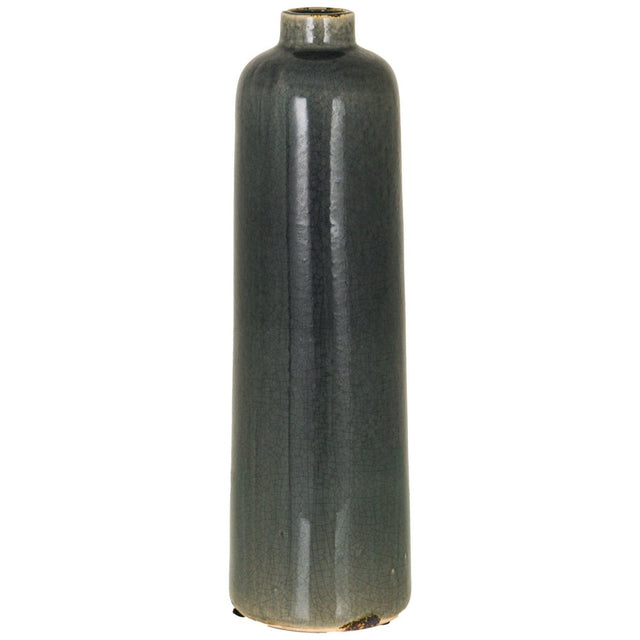 Garda Grey Slim Neck Glazed Raine Vase - Glazed Ceramic Vases UK Luxury Home Decor Garden & Outdoor And Gifts