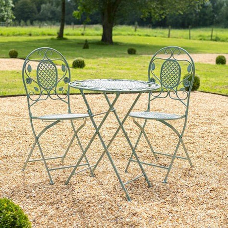 Garden Furniture Chloe Bistro Set - 2 Seater Vintage Green Quality Home Decor Garden & Outdoor Living and Gifts