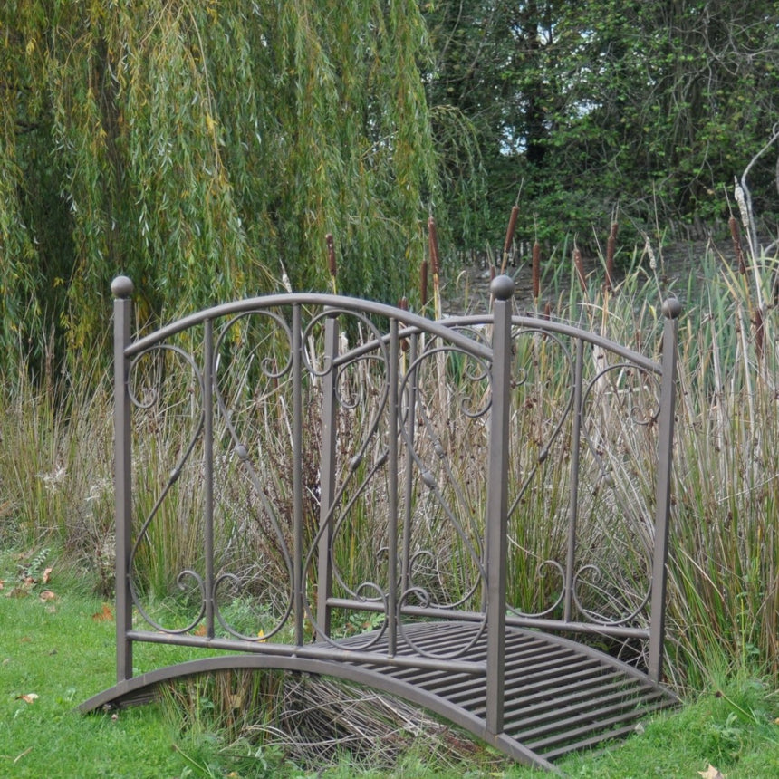 Garden Ornamental Hearts Bridge - Dark Brown Quality Home Decor Garden & Outdoor Living and Gifts