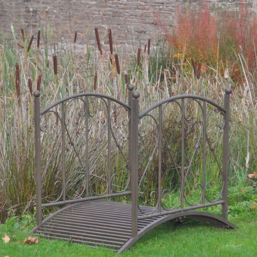 Garden Ornamental Hearts Bridge - Dark Brown Quality Home Decor Garden & Outdoor Living and Gifts