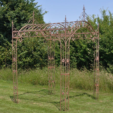 Garden Ornamental Square Pavilion - Rusty Finish Quality Home Decor Garden & Outdoor Living and Gifts