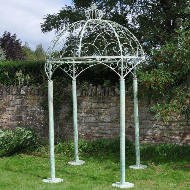 Garden Ornamental Temple - Antique Cream & Green Quality Home Decor Garden & Outdoor Living and Gifts