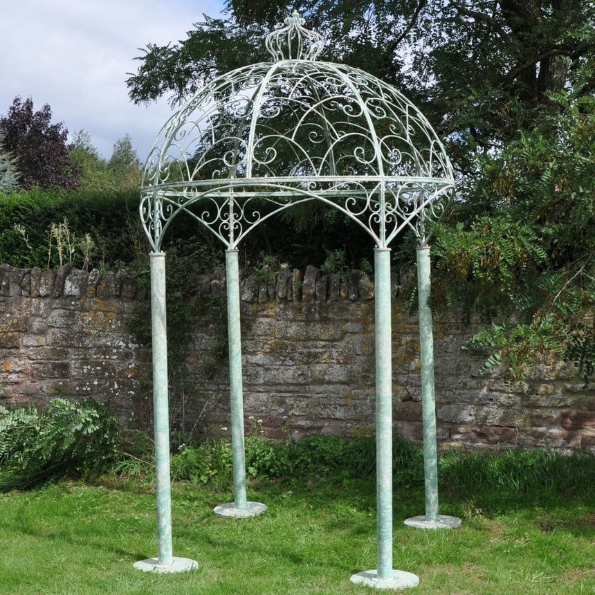 Garden Ornamental Temple - Antique Cream & Green Quality Home Decor Garden & Outdoor Living and Gifts