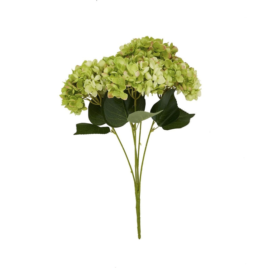 Green Hydrangea Bunch - Realistic Artificial Flower Single Stem Luxury Home Decor Garden & Outdoor And Gifts