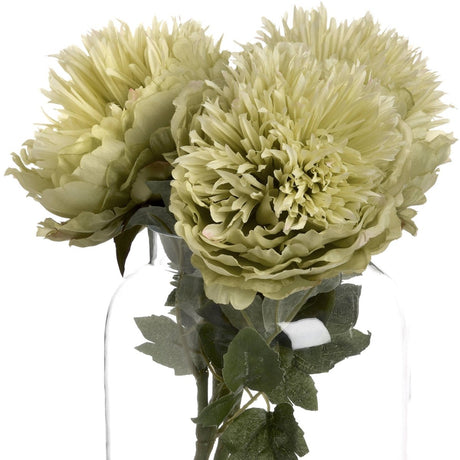 Green Peony - Realistic Artificial Flower Single Stem Luxury Home Decor Garden & Outdoor And Gifts