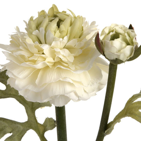 Green Ranunculus Spray - Realistic Artificial Flower Single Stem Luxury Home Decor Garden & Outdoor And Gifts