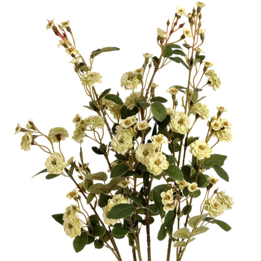 Green Wild Meadow Rose - Best Artificial Flower Single Stem Luxury Home Decor Garden & Outdoor And Gifts