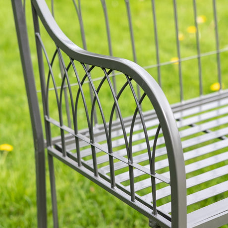 Hampton Garden Bench - Umber Grey - Gothic Style - Pre - Assembled, Foldable for Easy Storage Quality Home Decor Garden & Outdoor Living and Gifts