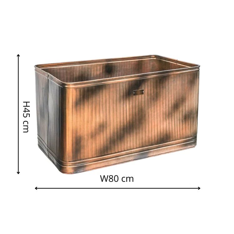 Hampton Large Outdoor Planter Copper Metal - UV Stable Rust Resistant Frost Resistant Quality Home Decor Garden & Outdoor Living and Gifts