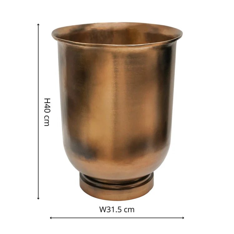 Hampton Large Outdoor Urn Planter Copper Metal - UV Stable Rust Resistant Frost Resistant Quality Home Decor Garden & Outdoor Living and Gifts