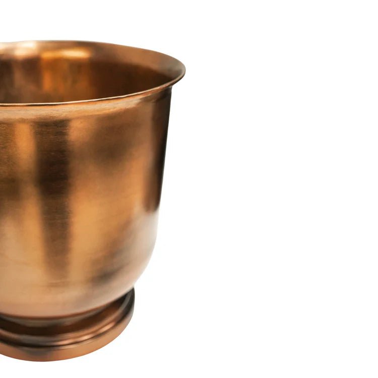 Hampton Small Outdoor Urn Planter Copper Metal - UV Stable Rust Resistant Frost Resistant Quality Home Decor Garden & Outdoor Living and Gifts