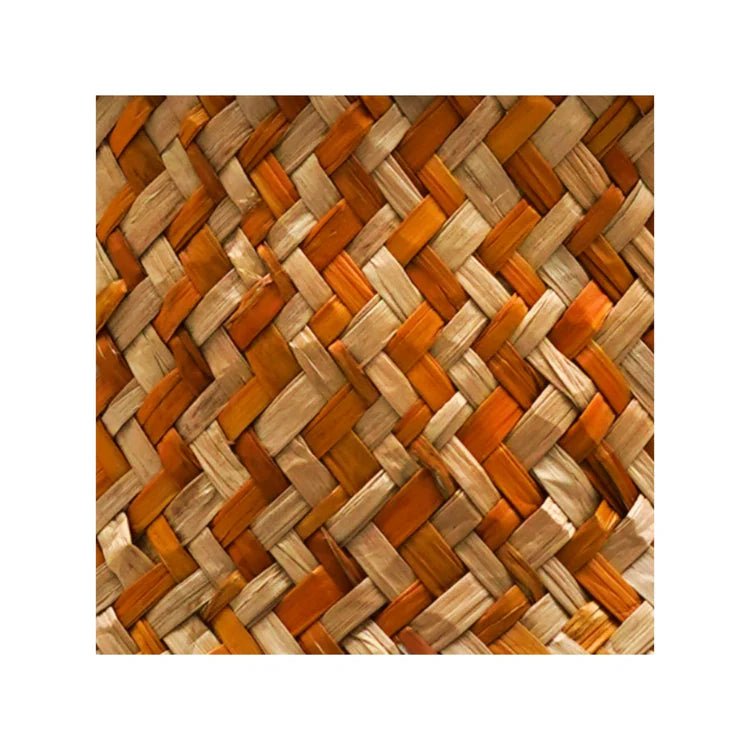Hand Finished Seagrass Indoor Basket Planter or Stylish Storage - Mustard Orange Chevron Design Luxury Home Decor Garden & Outdoor And Gifts