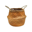 Hand Finished Seagrass Indoor Basket Planter or Stylish Storage - Mustard Orange Chevron Design Luxury Home Decor Garden & Outdoor And Gifts