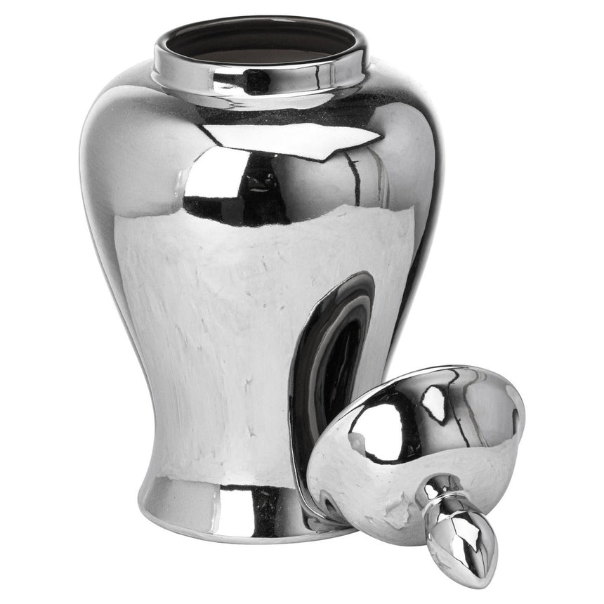 Handcrafted Chrome Slim Neck Ginger Jar - Decorative Vases UK Luxury Home Decor Garden & Outdoor And Gifts