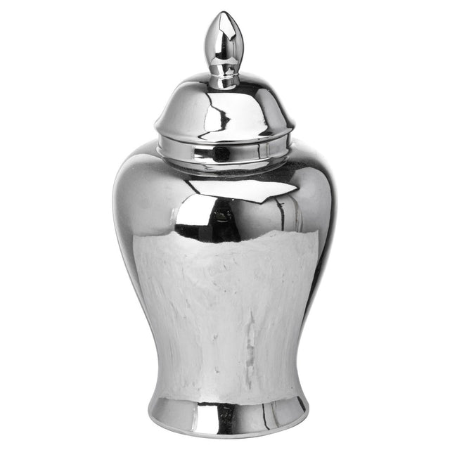 Handcrafted Chrome Slim Neck Ginger Jar - Decorative Vases UK Luxury Home Decor Garden & Outdoor And Gifts