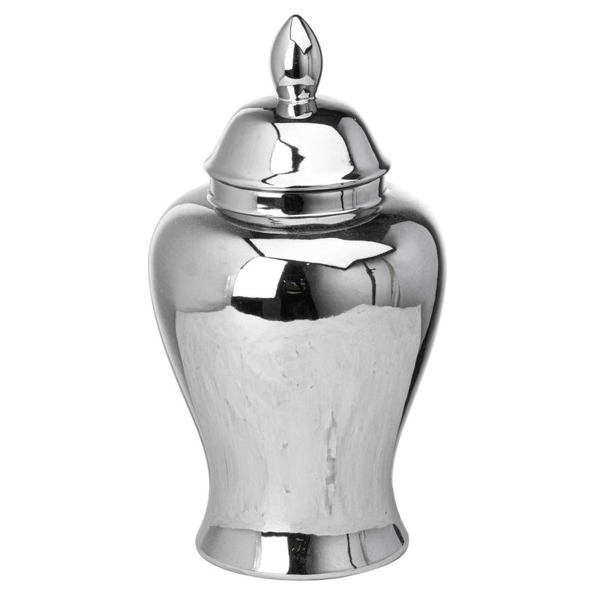 Handcrafted Chrome Slim Neck Ginger Jar - Decorative Vases UK Luxury Home Decor Garden & Outdoor And Gifts