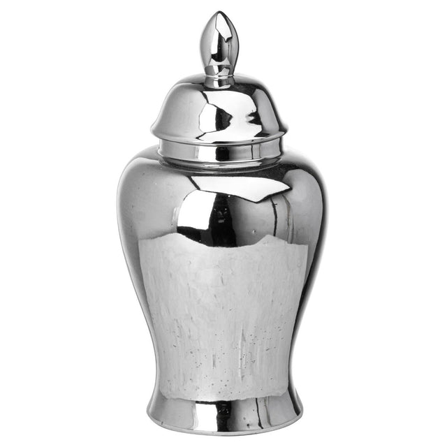 Handcrafted Chrome Slim Neck Large Ginger Jar - Decorative Vases UK Luxury Home Decor Garden & Outdoor And Gifts