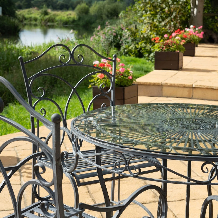 Heritage Garden Furniture Dining Set - 4 Seater Lead Colour Antique Finish Quality Home Decor Garden & Outdoor Living and Gifts