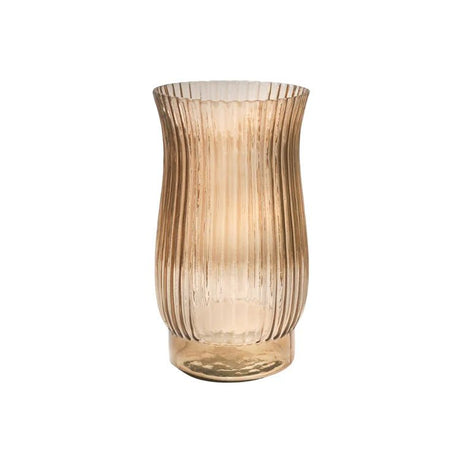 Indoor 1960's Hip & Vogue Ribbed Glass Vase - Apricot Orange Luxury Home Decor Garden & Outdoor And Gifts