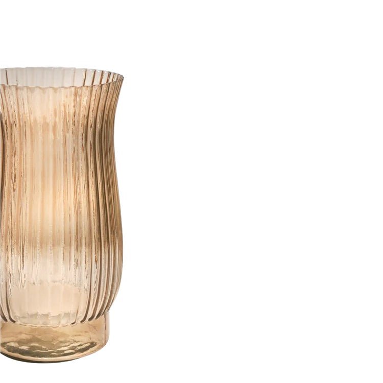 Indoor 1960's Hip & Vogue Ribbed Glass Vase - Apricot Orange Luxury Home Decor Garden & Outdoor And Gifts
