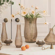 Indoor 1960's Hip & Vogue Ribbed Glass Vase - Apricot Orange Luxury Home Decor Garden & Outdoor And Gifts