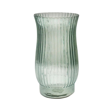 Indoor 1960's Hip & Vogue Ribbed Glass Vase - Sage Green Luxury Home Decor Garden & Outdoor And Gifts