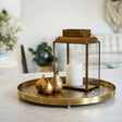 Indoor Gold - Tone Embossed Plant Tray Luxury Home Decor Garden & Outdoor And Gifts