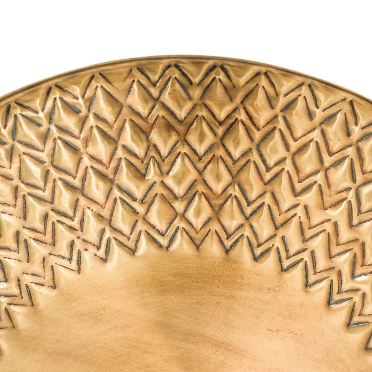 Indoor Gold - Tone Embossed Plant Tray Luxury Home Decor Garden & Outdoor And Gifts
