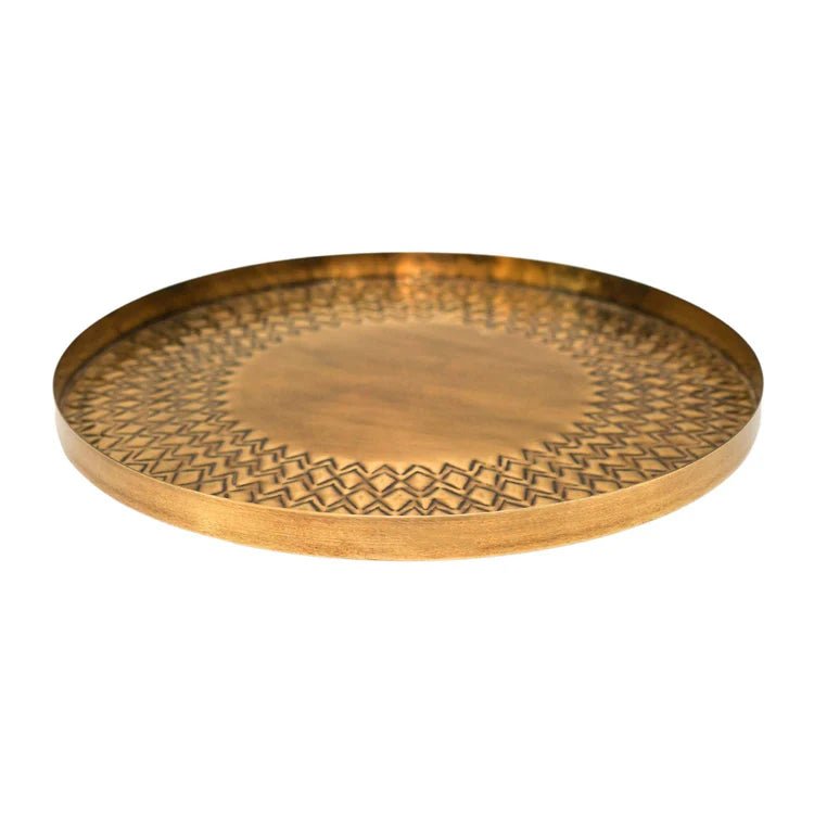 Indoor Gold - Tone Embossed Plant Tray Luxury Home Decor Garden & Outdoor And Gifts