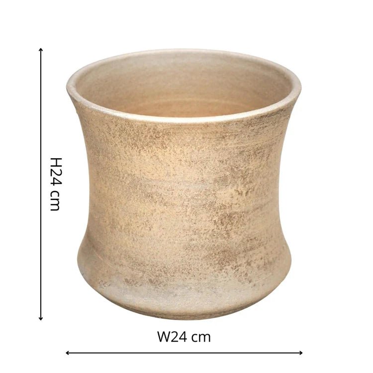 Indoor Planter & Plant Pot - White gold, Ceramic Quality Home Decor Garden & Outdoor Living and Gifts