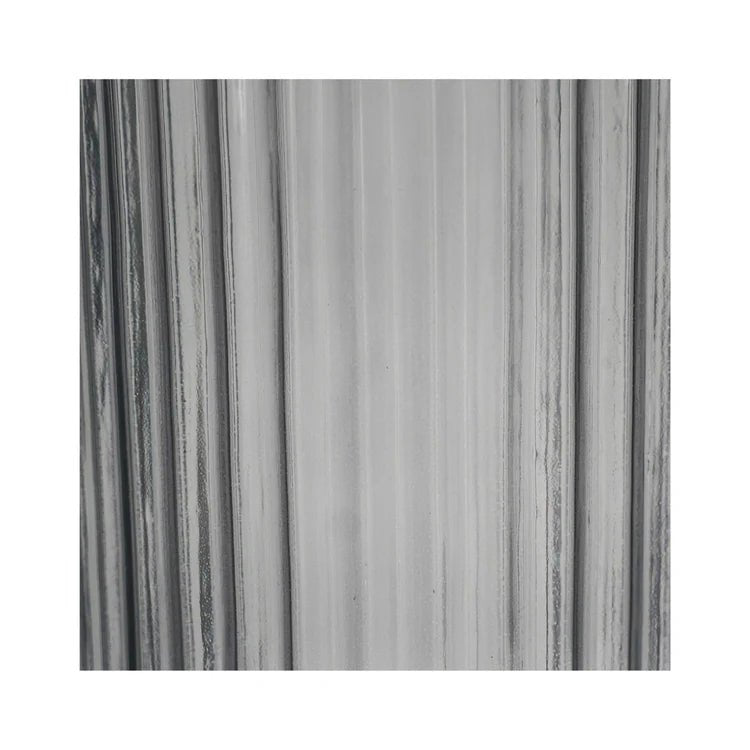 Indoor Sleek & Textured Ribbed Cylinder Glass Vase - Clear Grey Luxury Home Decor Garden & Outdoor And Gifts